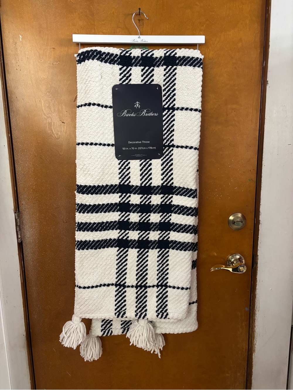 Brooks Brothers throw blanket. New. Blue